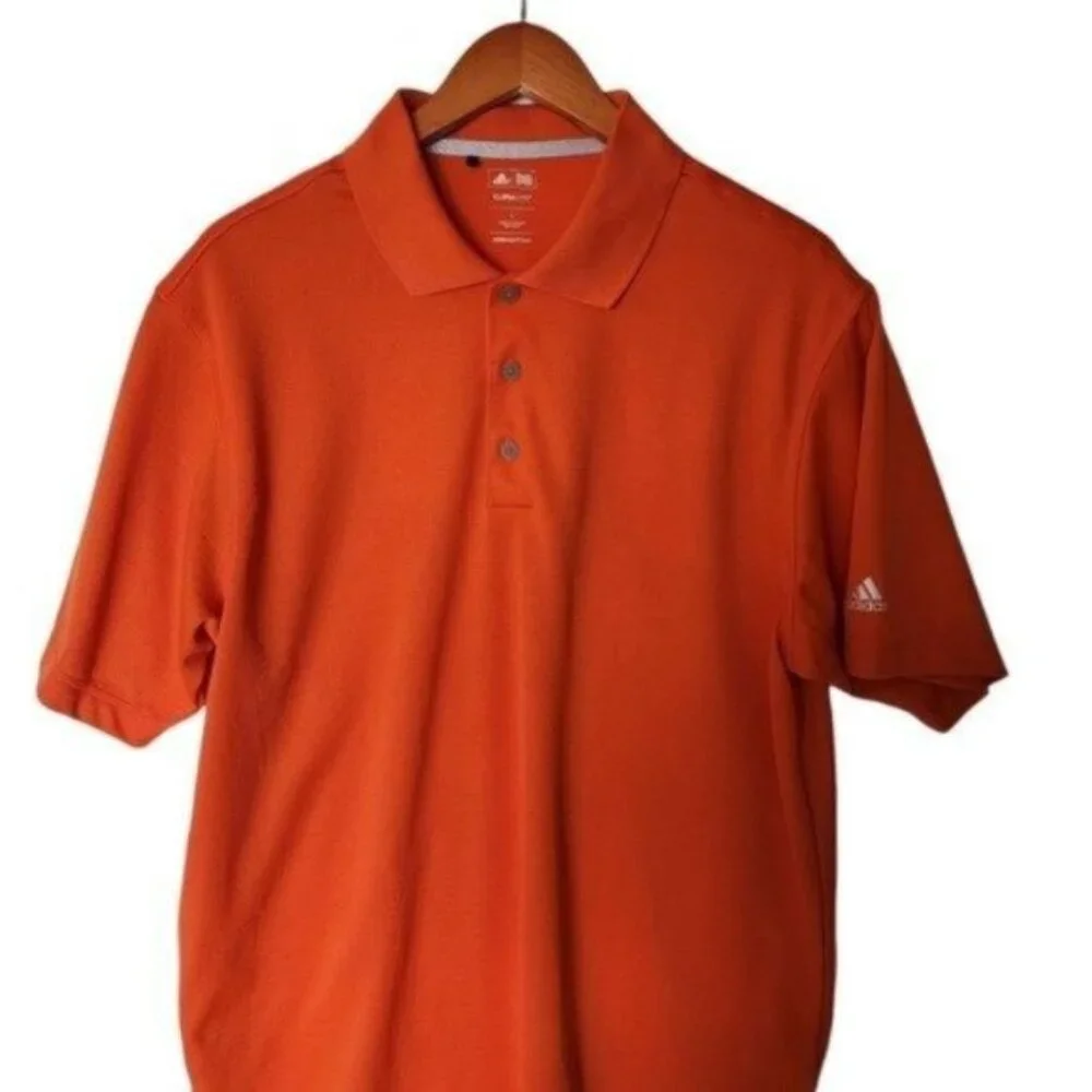 Adidas GOLF ClimaLite Orange Polo Shirt‎ Performance L Large